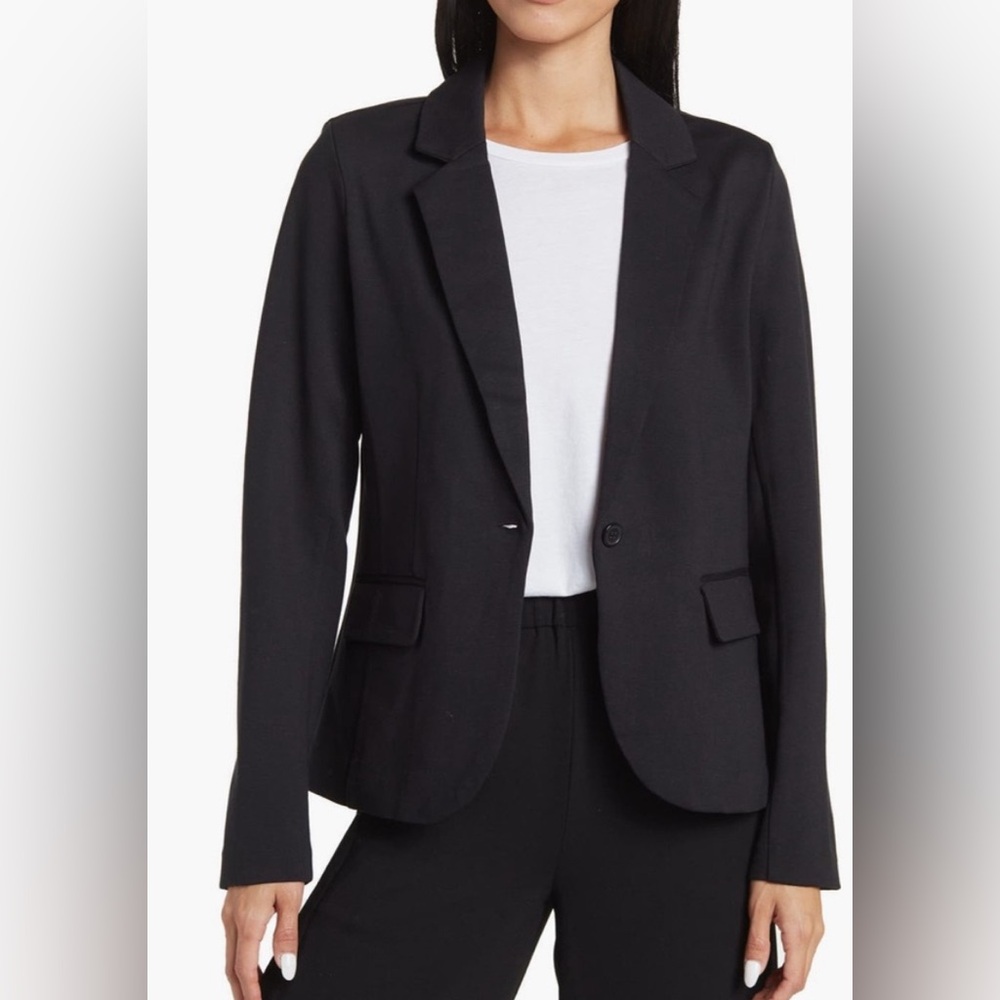 Nordstrom Black Blazer Tailored Fit Professional